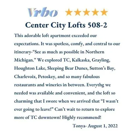 Center City Lofts 508 Unit 2 Close To Downtown And The Tart Trail Traverse City Exterior photo